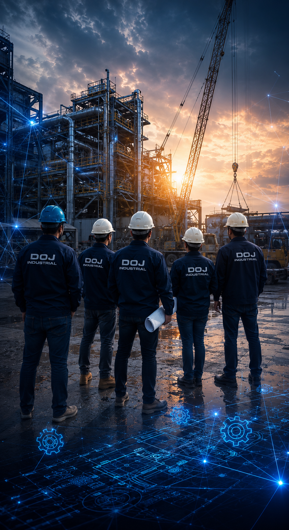 ทีมงาน DOJ Industrial ในไซต์งานอุตสาหกรรม